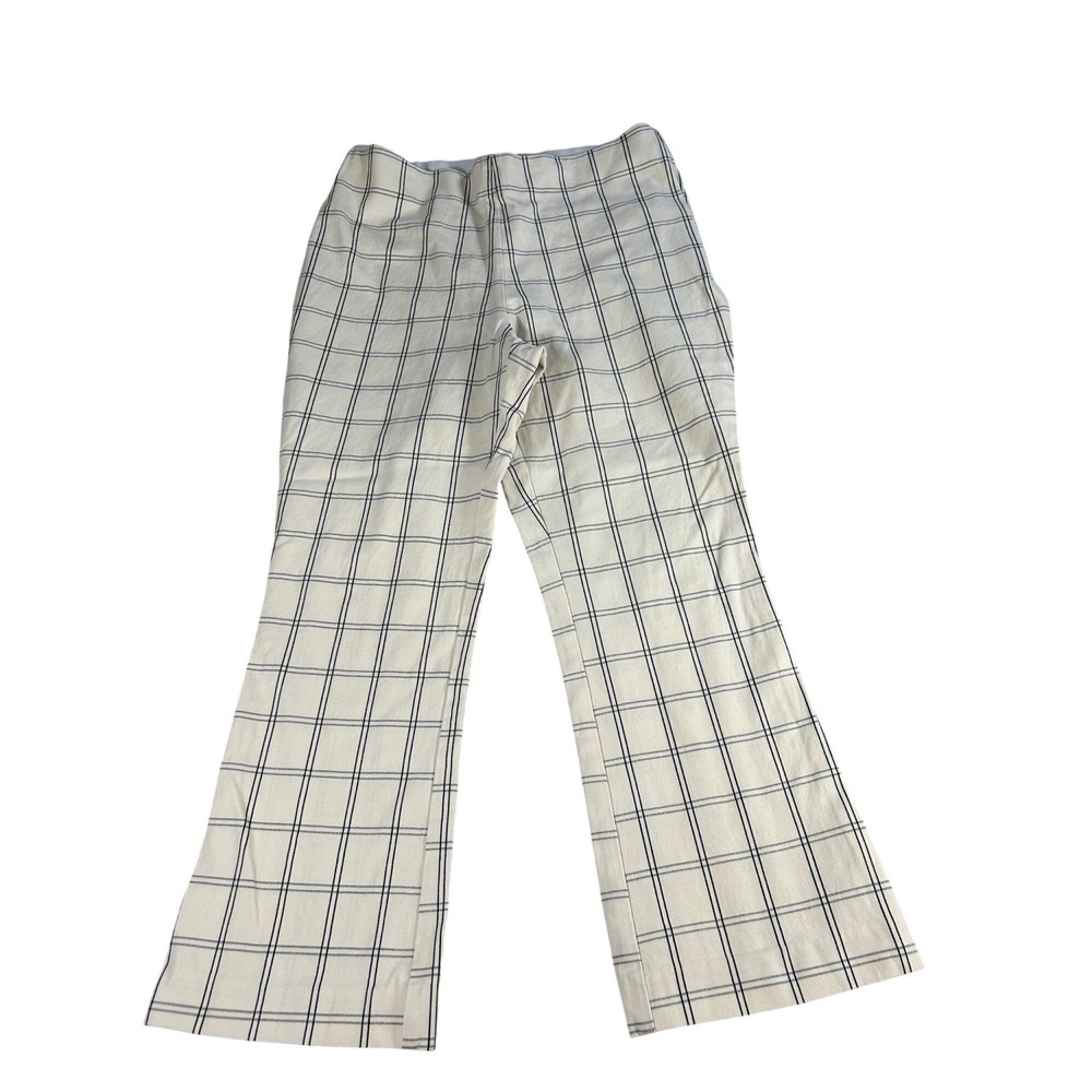 Kick Flare Ivory Checkered Pants Women's 12 A New Day Casual Workwear Stretch